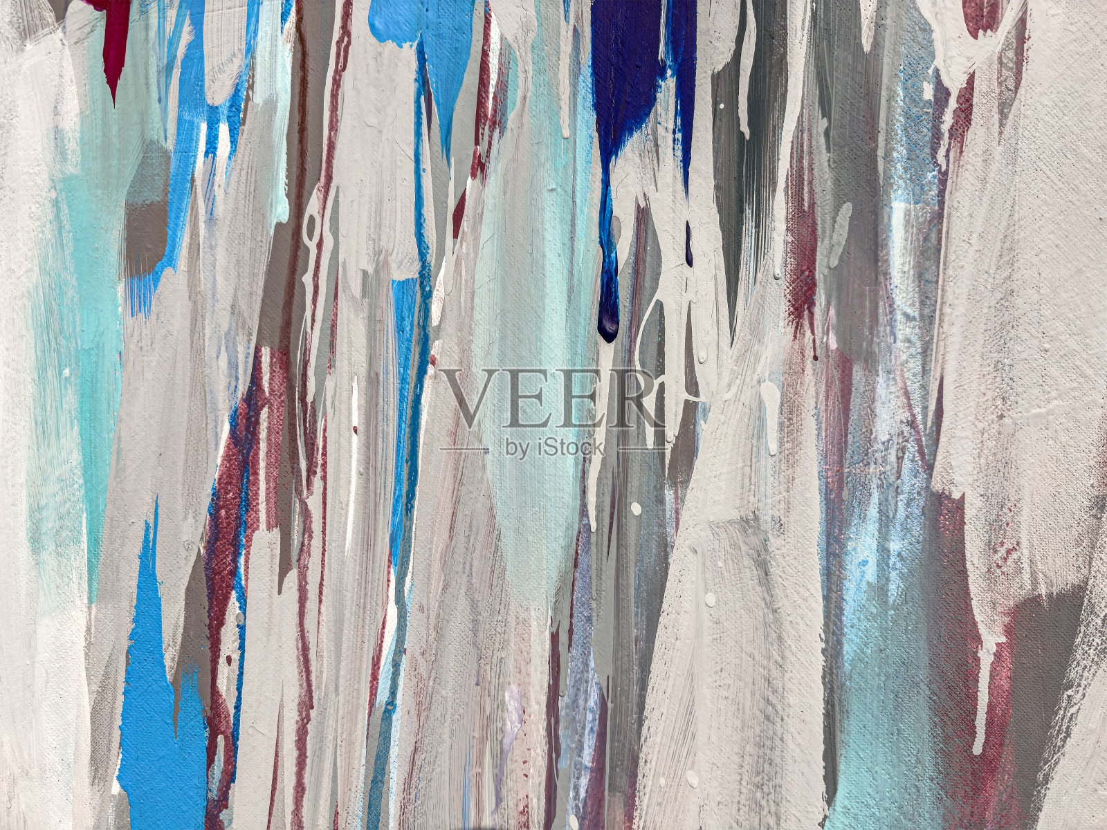 抽象丙烯画布背景与垂直笔触在灰色和蓝色照片摄影图片