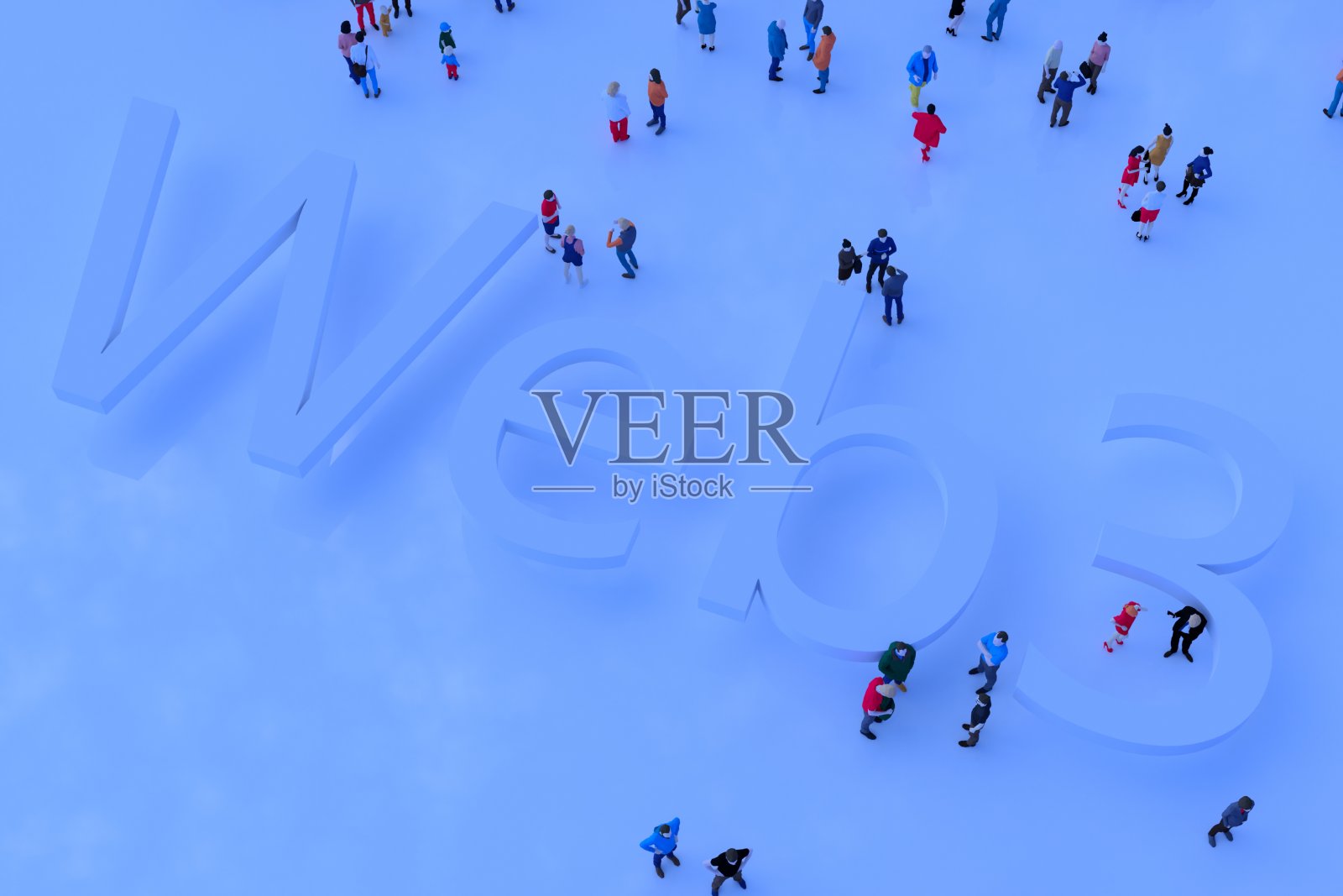 人类和互联网通信Web3插图概念照片摄影图片