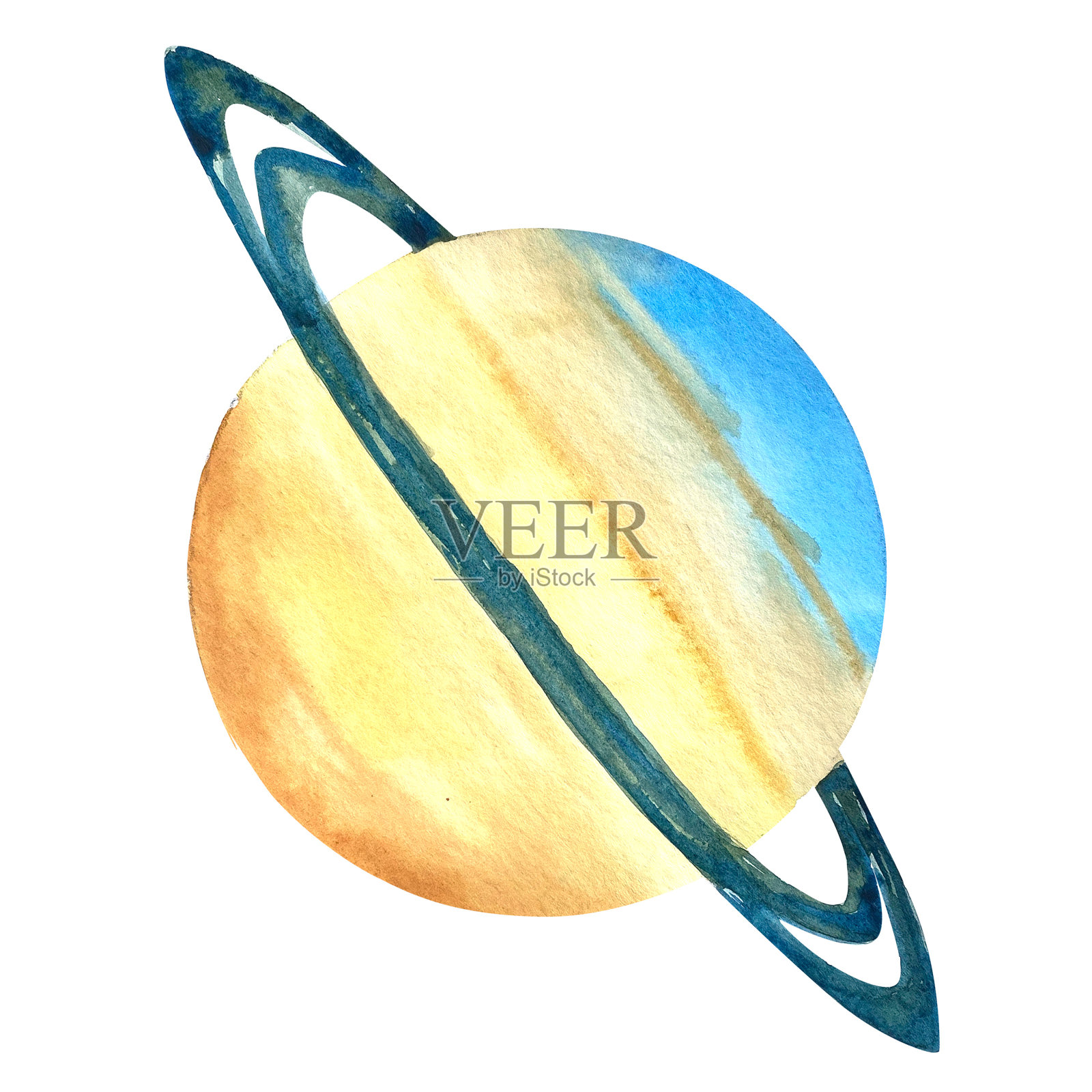 水彩太阳能系统剪贴艺术设置透明背景插画图片素材