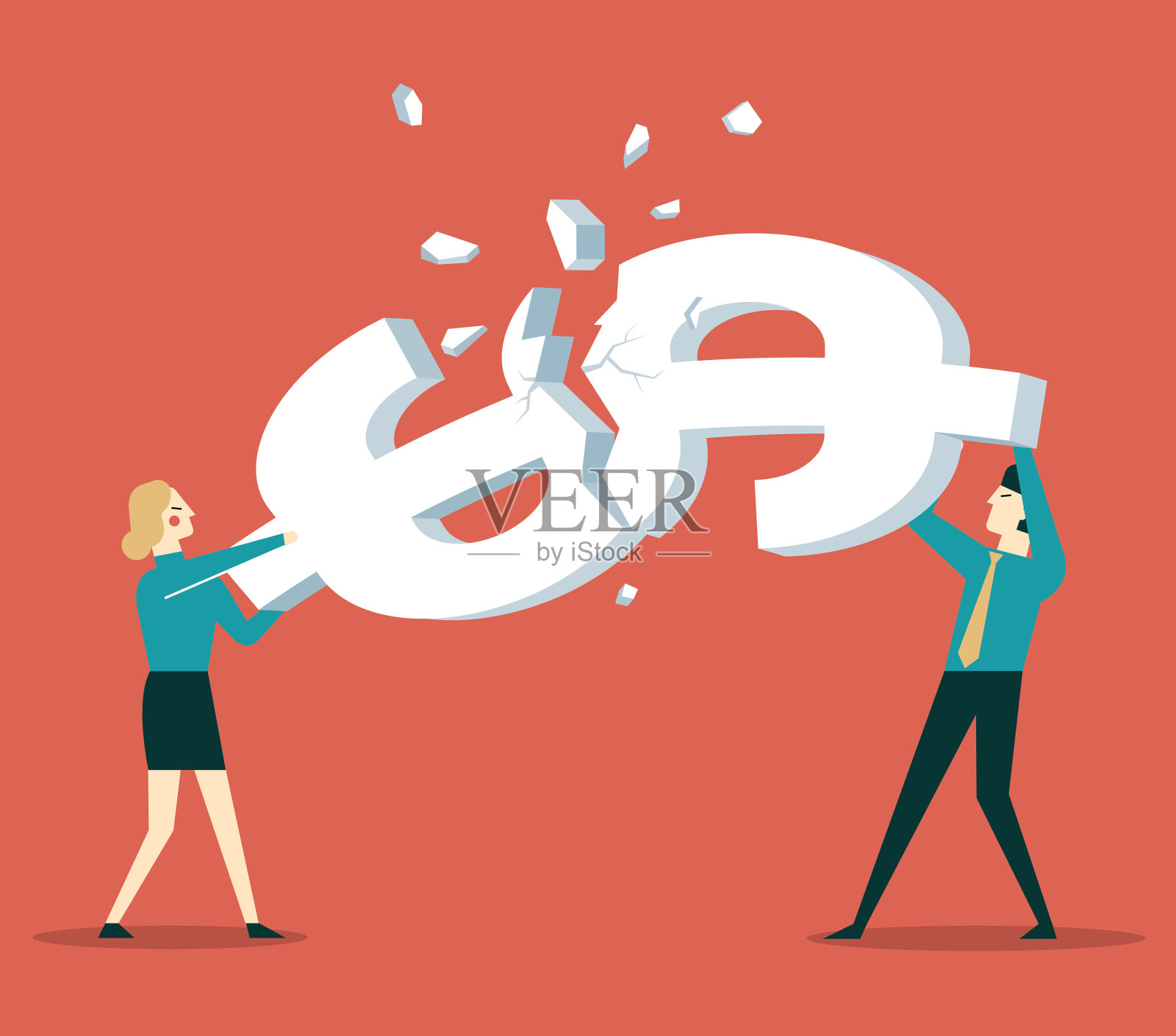 争夺巨额美元插画图片素材