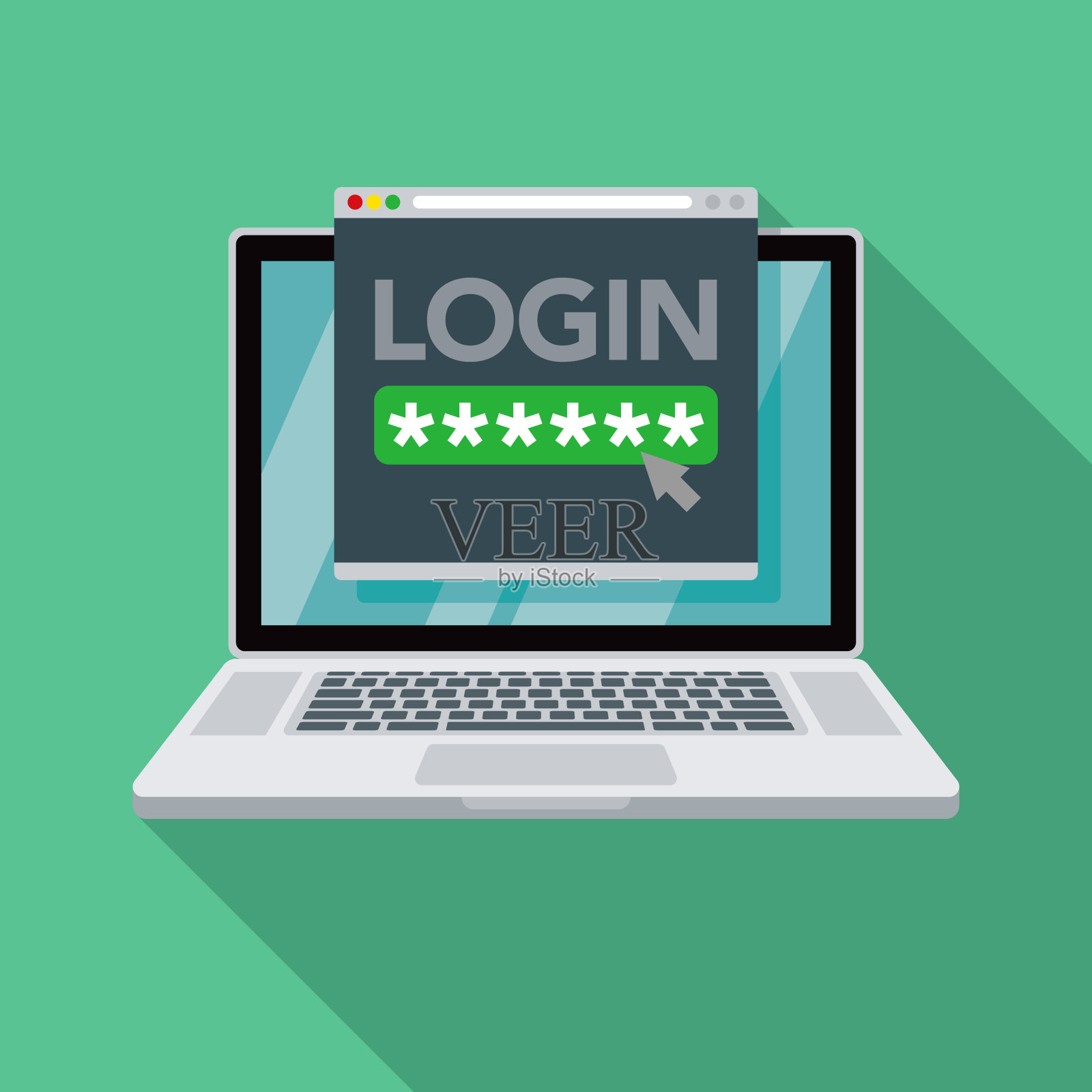 登录屏幕笔记本电脑图标插画图片素材