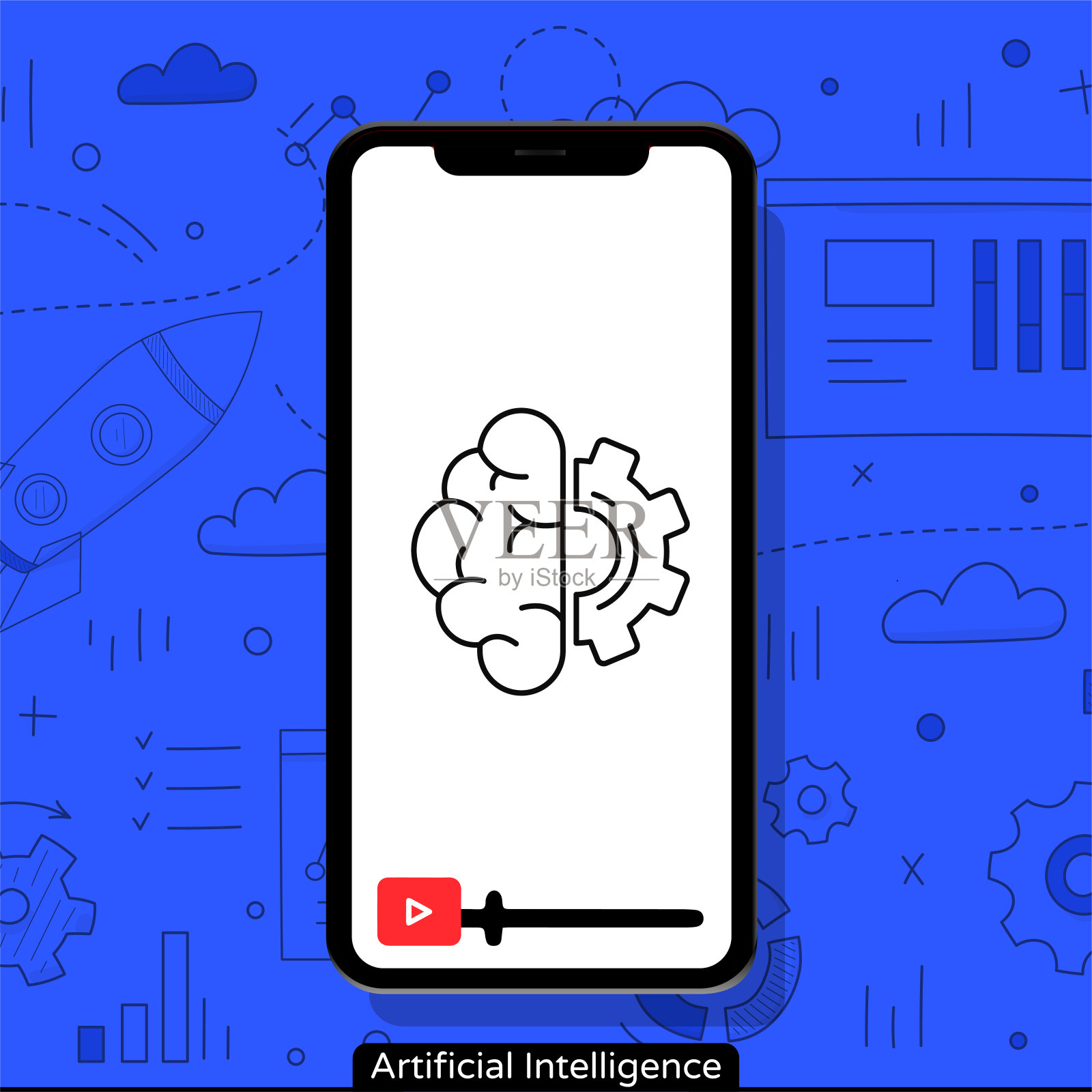 人工智能概念图标设计插画图片素材