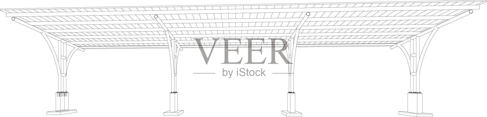 建筑工程的三维插图插画图片素材