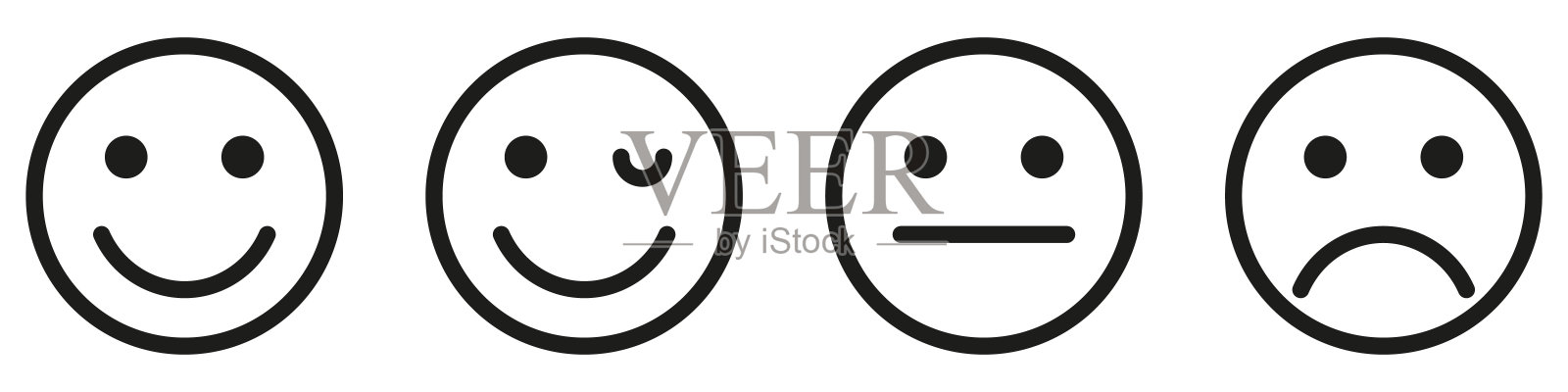 不同心情的表情包。Emoji。图标素材