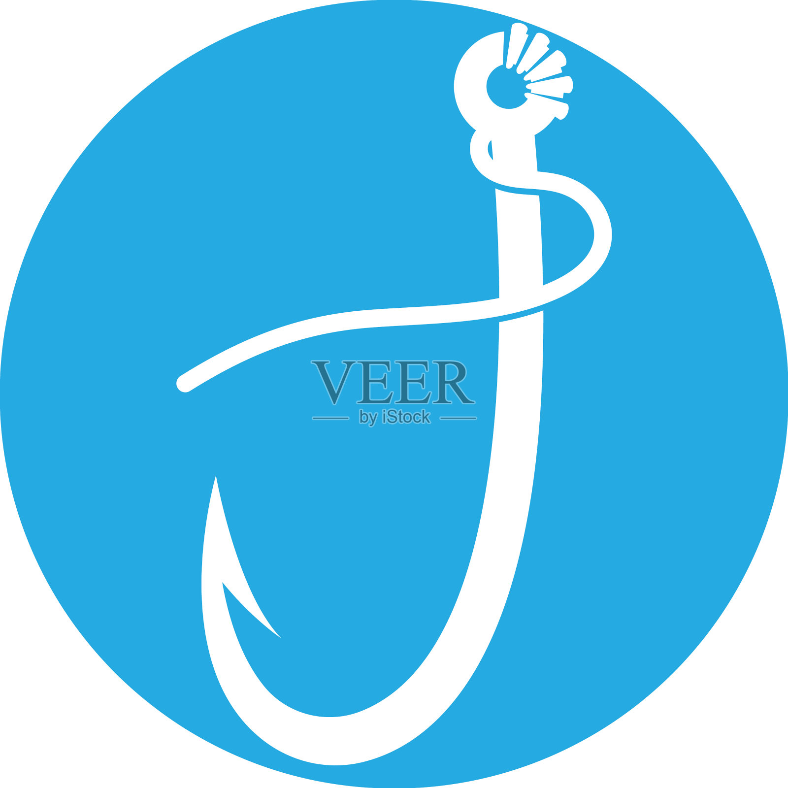 鱼钩和鱼身设计模板图标素材