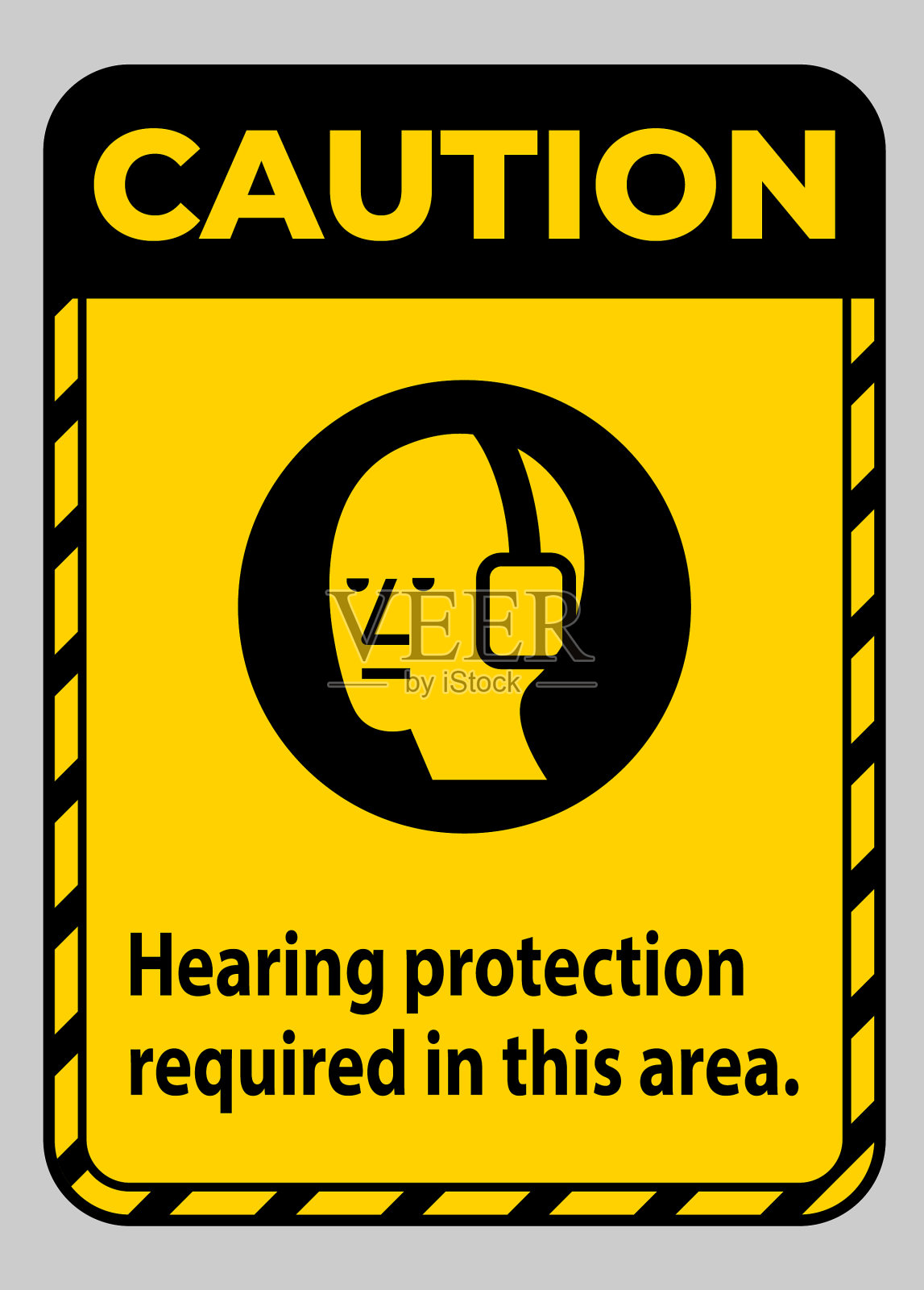 注意ppe标志听力保护要求在插画图片素材