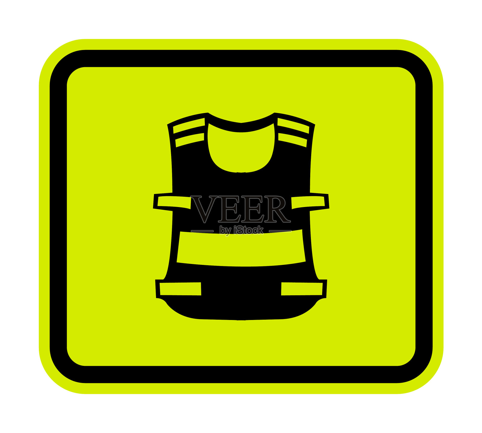 符号穿背心孤立在白色背景eps10插画图片素材