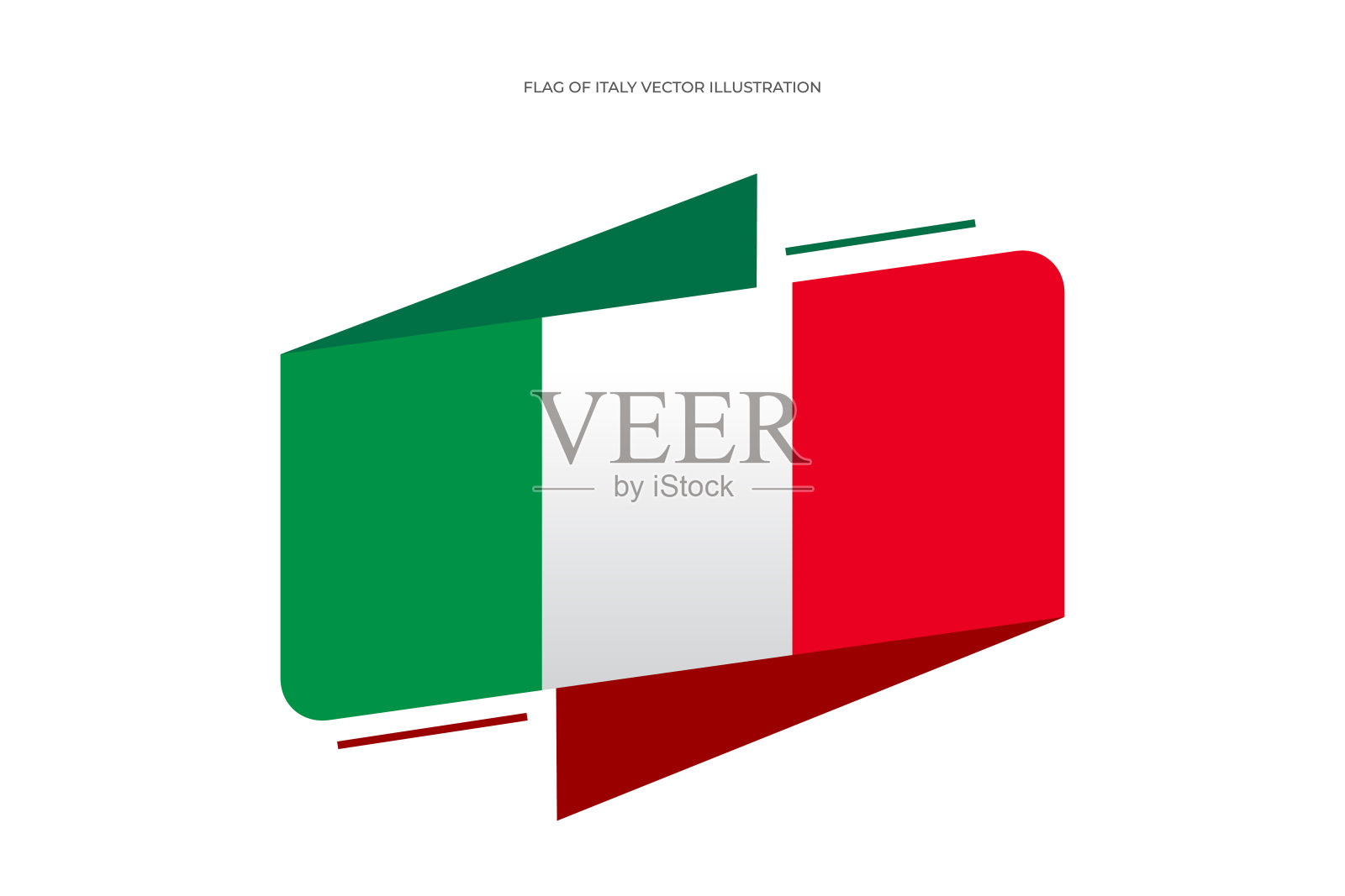 意大利的旗帜,旗帜形状的矢量股票插图插画图片素材