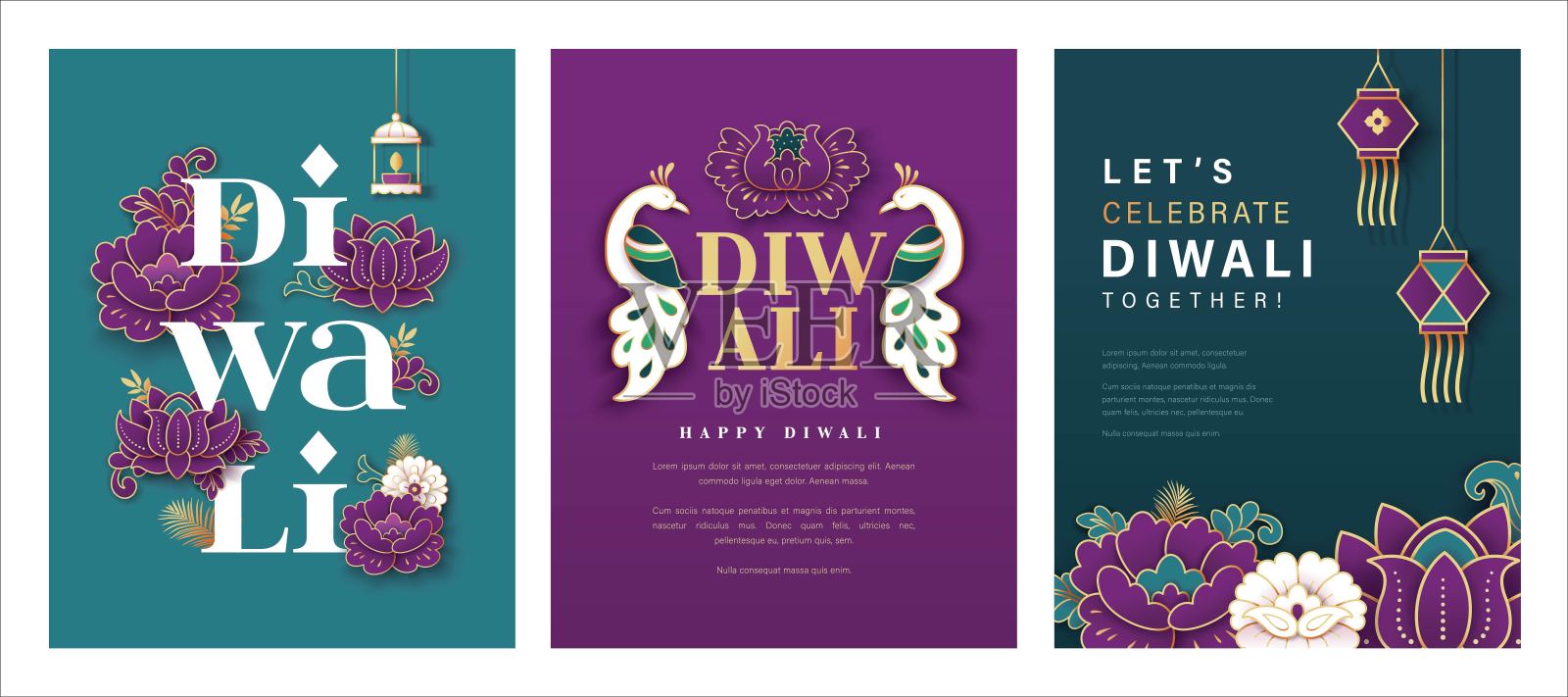 快乐的排灯节插画图片素材