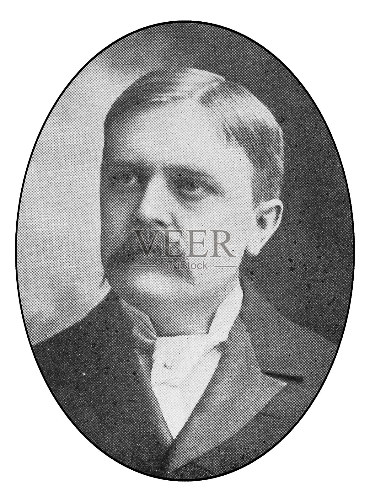 著名纽约人的肖像:欧内斯特·朗格里什·艾伦插画图片素材