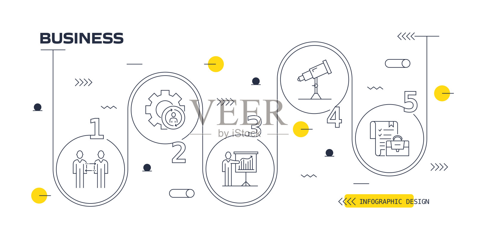 业务向量信息图。设计是可编辑的,颜色可以改变。创意图标的向量集:合作,战略,服务,营销,协议,投资插画图片素材