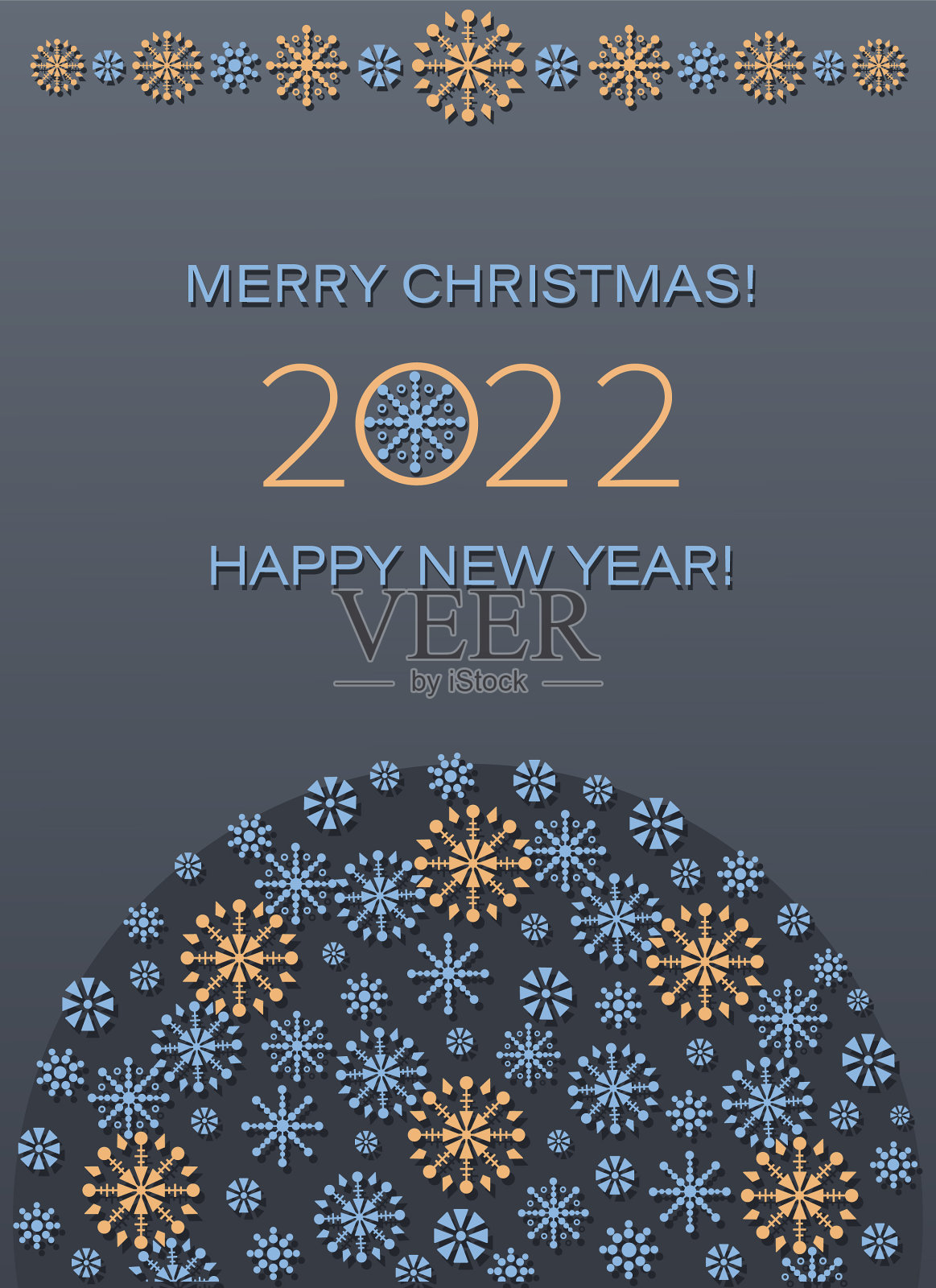 雪花圣诞新年2022假期插画图片素材