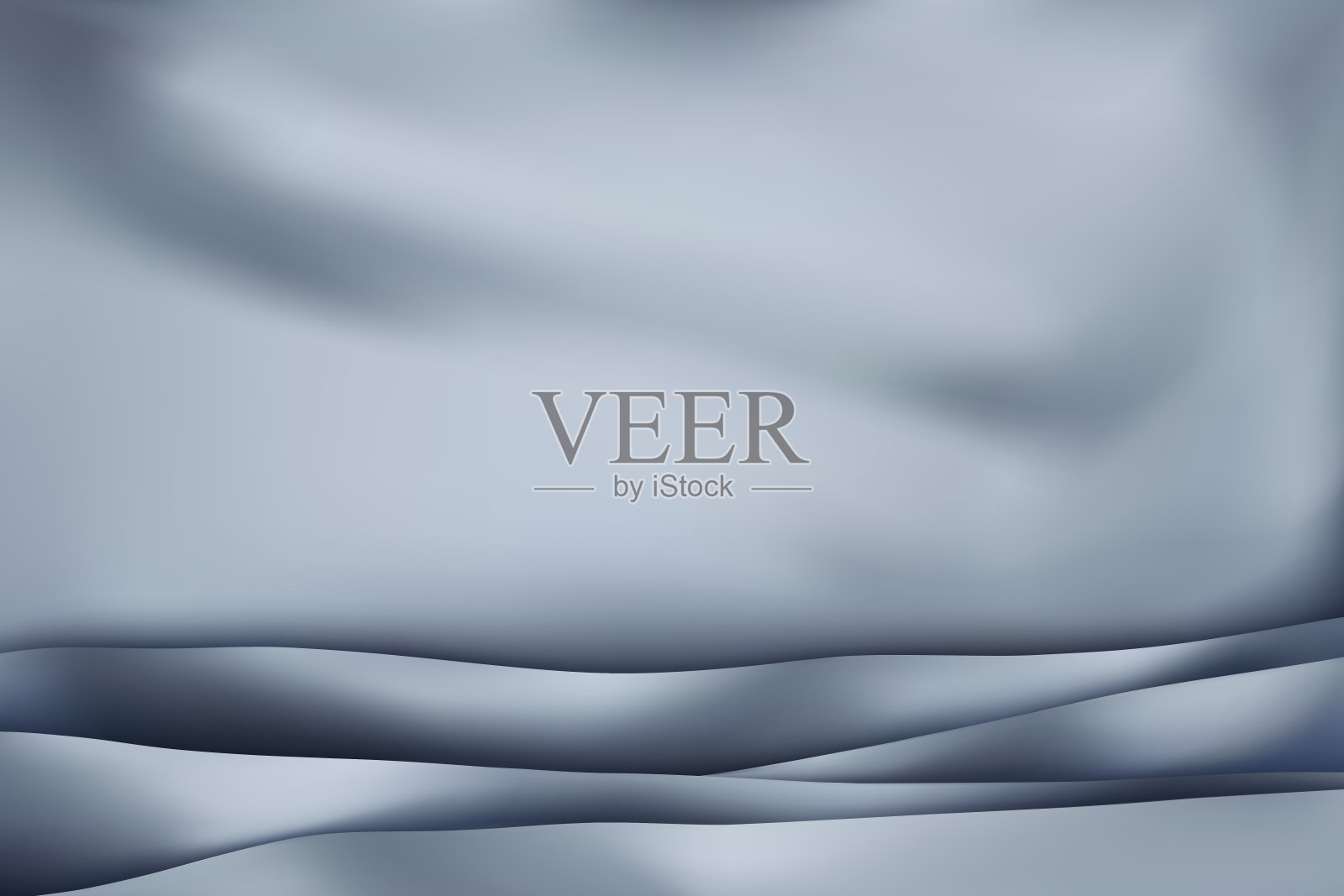 奢华的淡蓝色面料纹理背景。波纹丝织品的特写。堆叠的丝绸面料。淡蓝色背景。3D矢量插图。插画图片素材