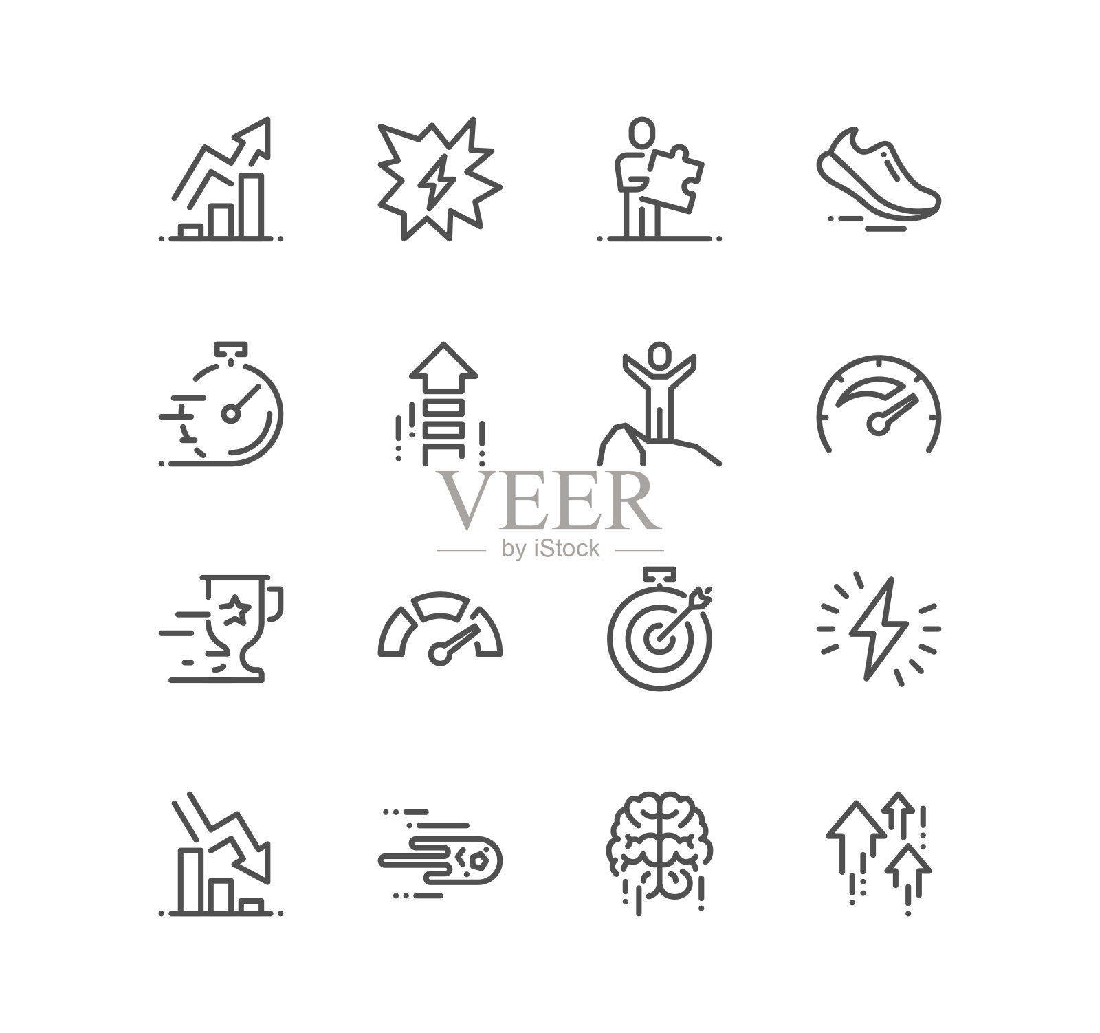 一组性能相关的图标。图标素材