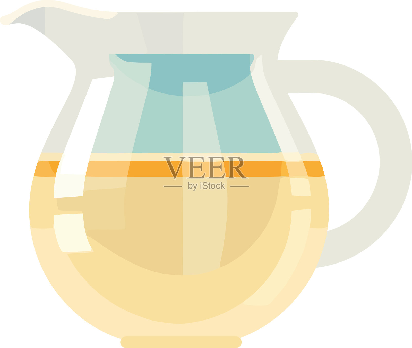 有机果汁在陶罐与手柄设计元素图片