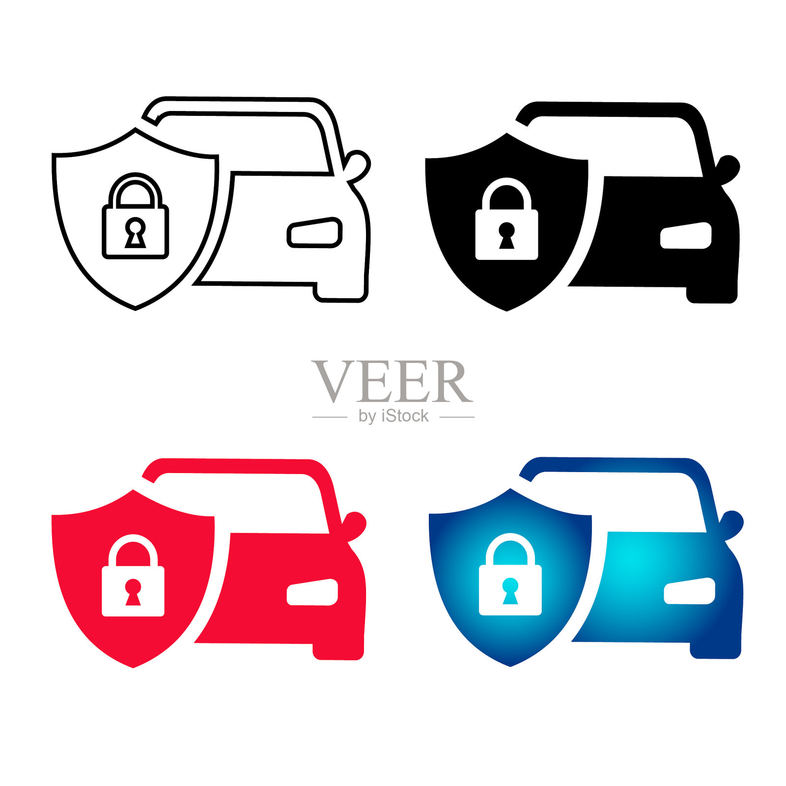 摘要汽车安全剪影插图插画图片素材