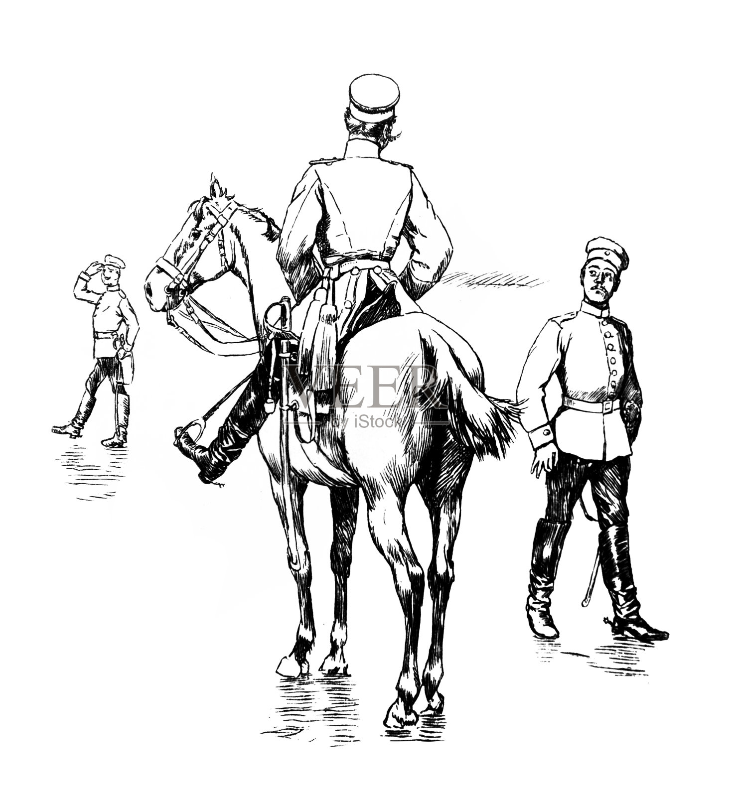 马背上的官插画图片素材