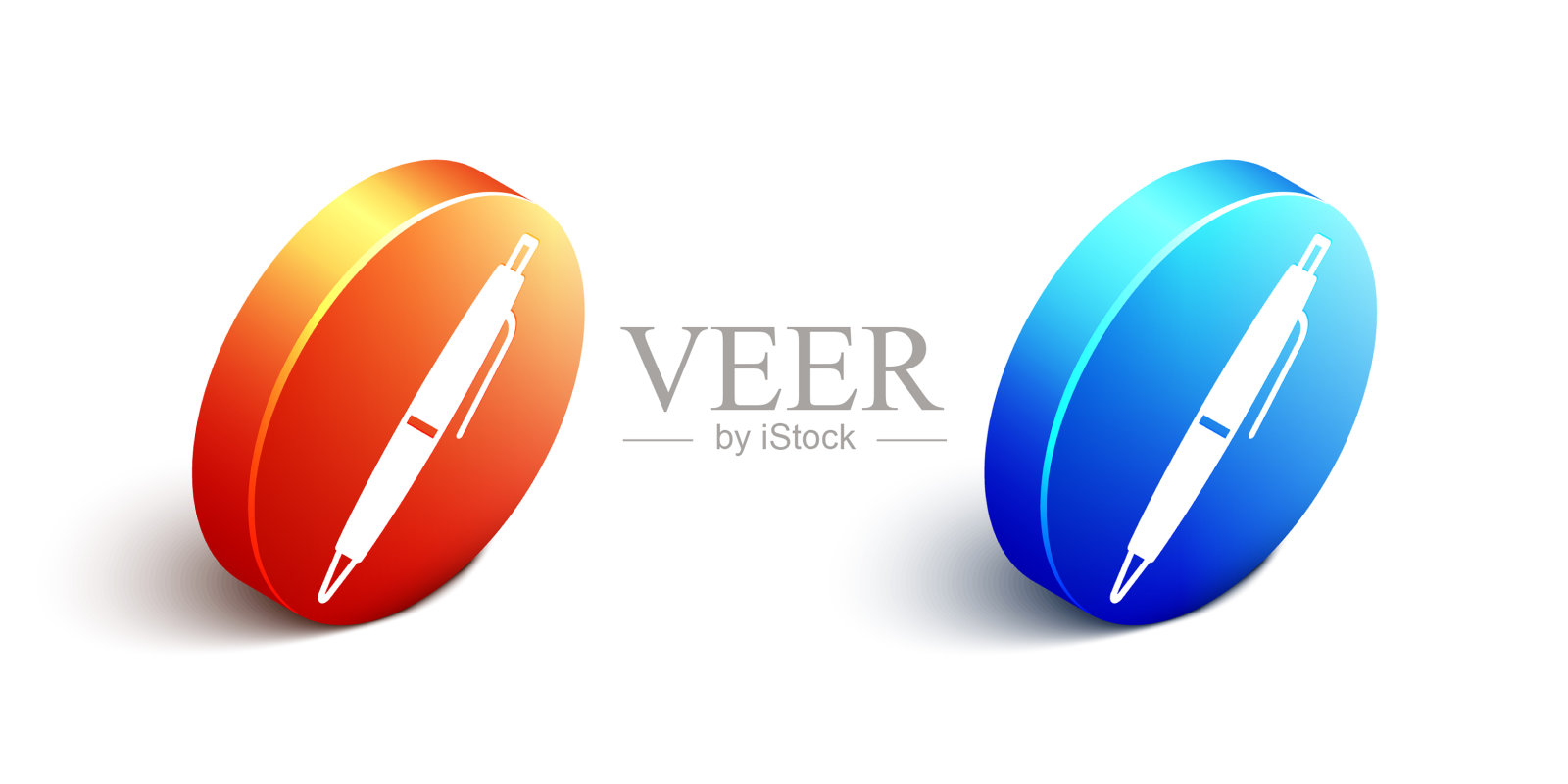 等距笔图标隔离在白色背景图标素材