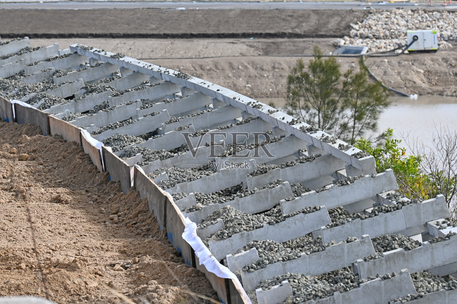 预制混凝土挡土墙照片摄影图片