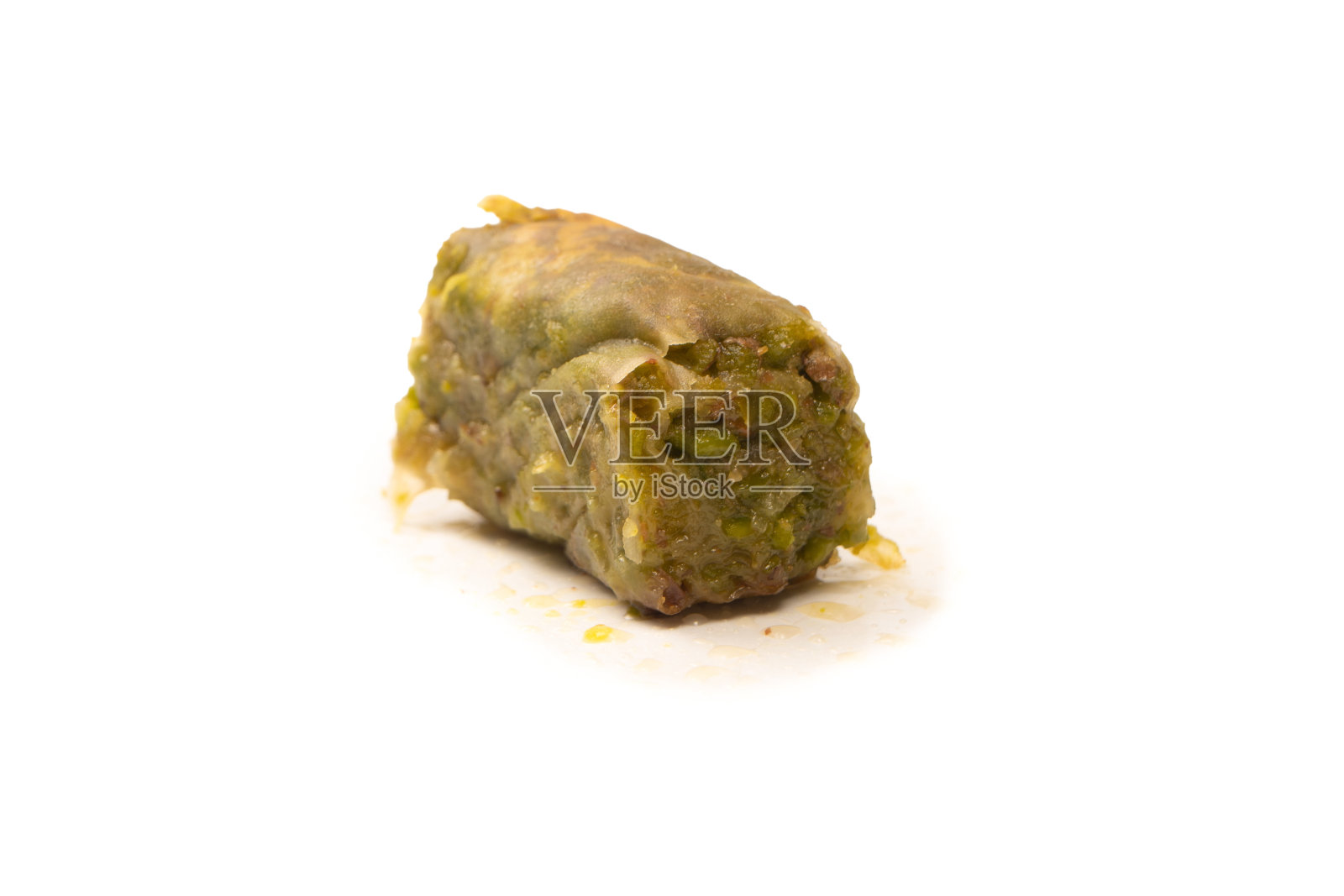 土耳其开心果baklava孤立在白色背景上。照片摄影图片