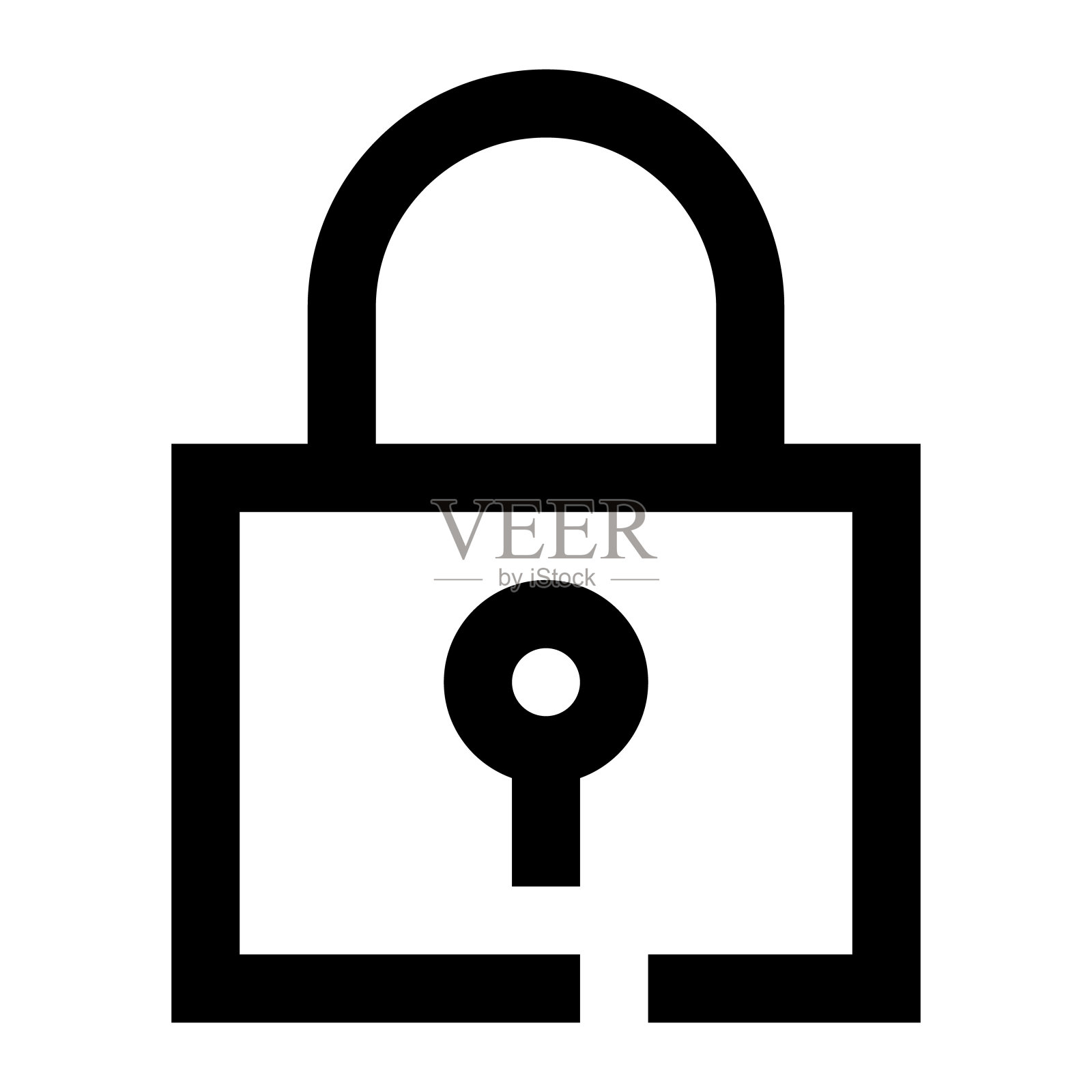 锁定图标。互联网技术概念。直线样式图标插画图片素材