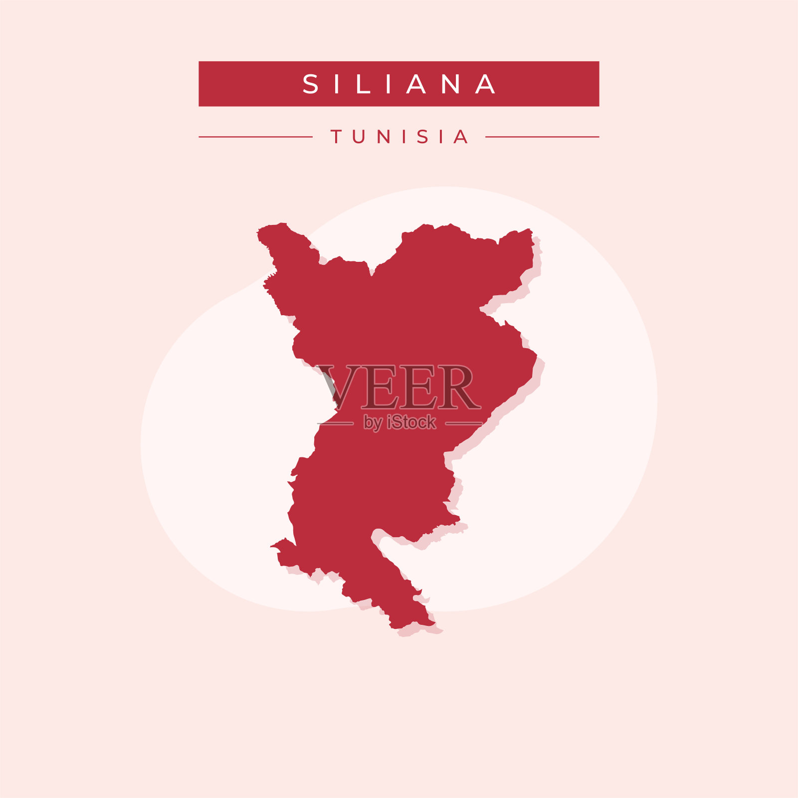 矢量说明矢量Siliana地图突尼斯插画图片素材