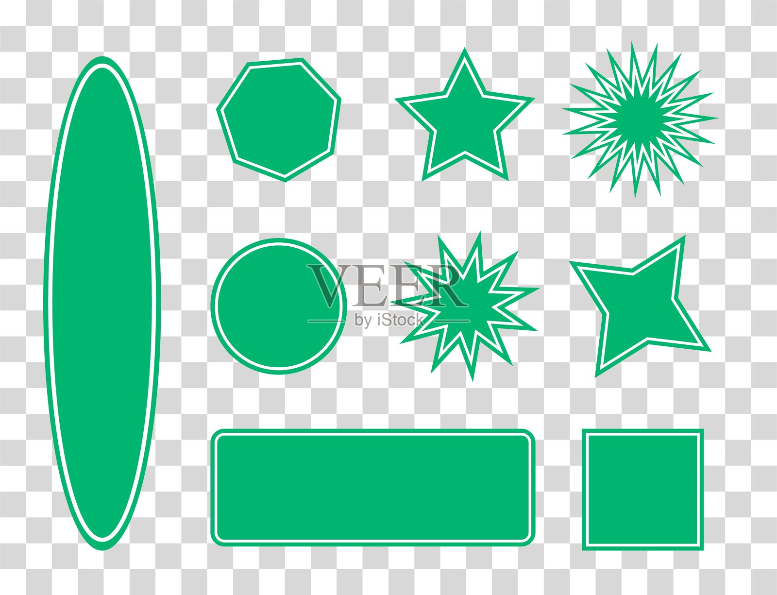 矢量集设计元素贴纸,贴片和贴纸与文本的复制空间-品牌,包装,印刷品和社交媒体帖子的抽象背景元素插画图片素材