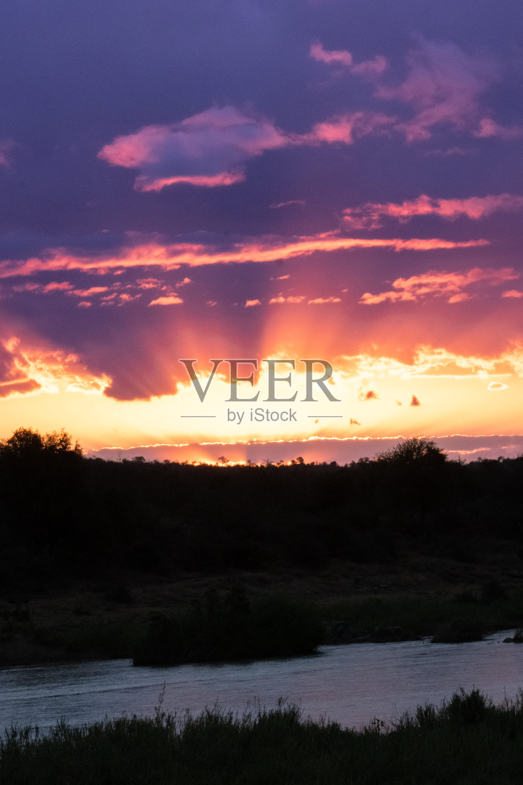 美丽的非洲日落照片摄影图片