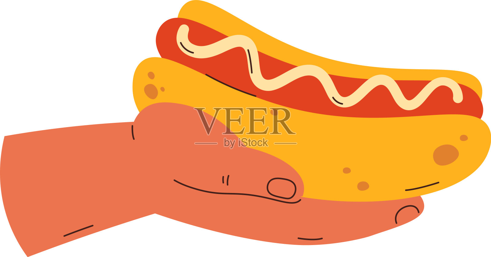 elements_hands_holding_fast_food_street插画图片素材