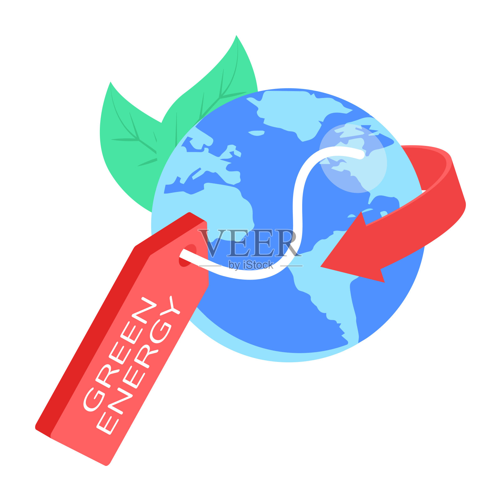 全球生态的等距图标插画图片素材