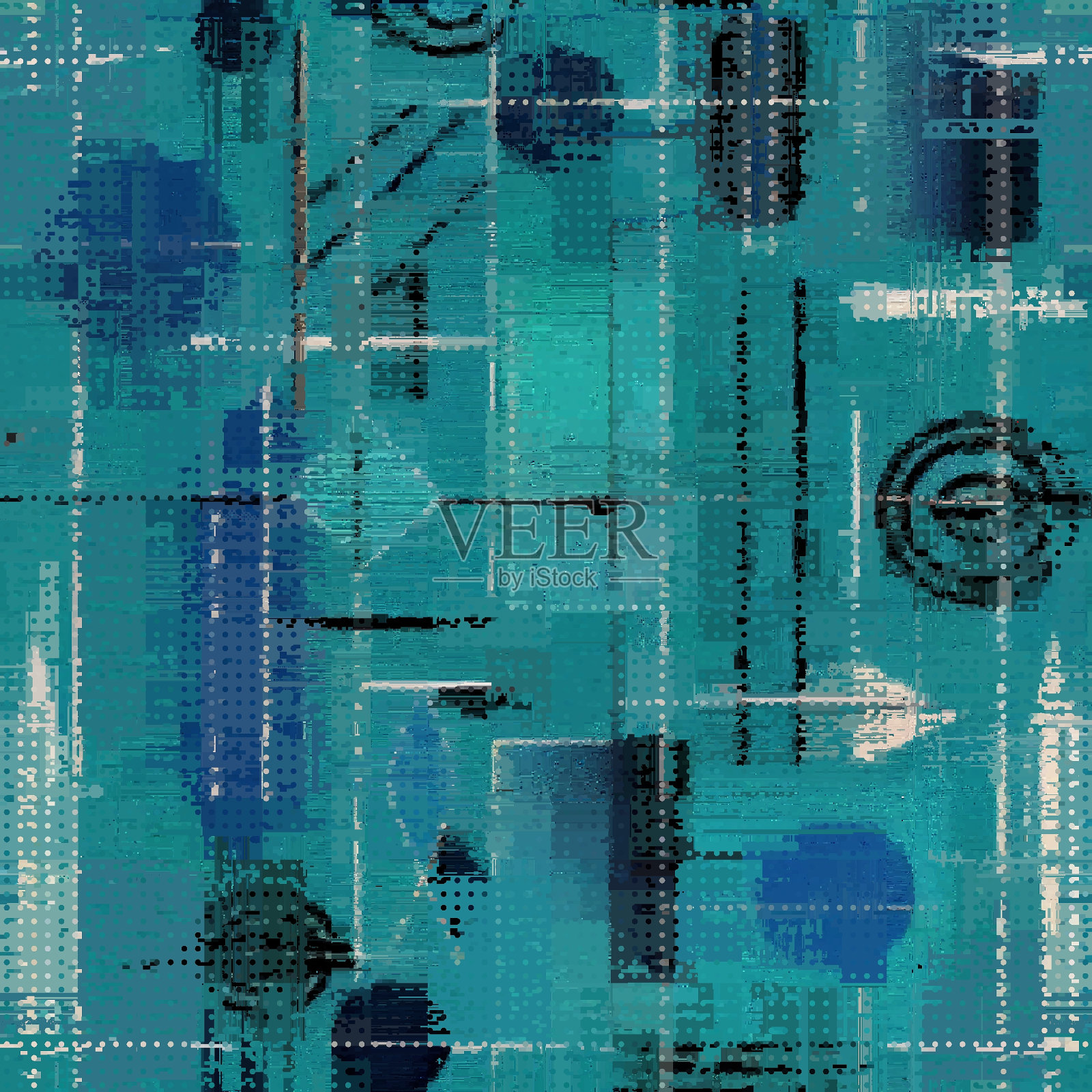 矢量图像与模仿垃圾数据处理纹理。插画图片素材