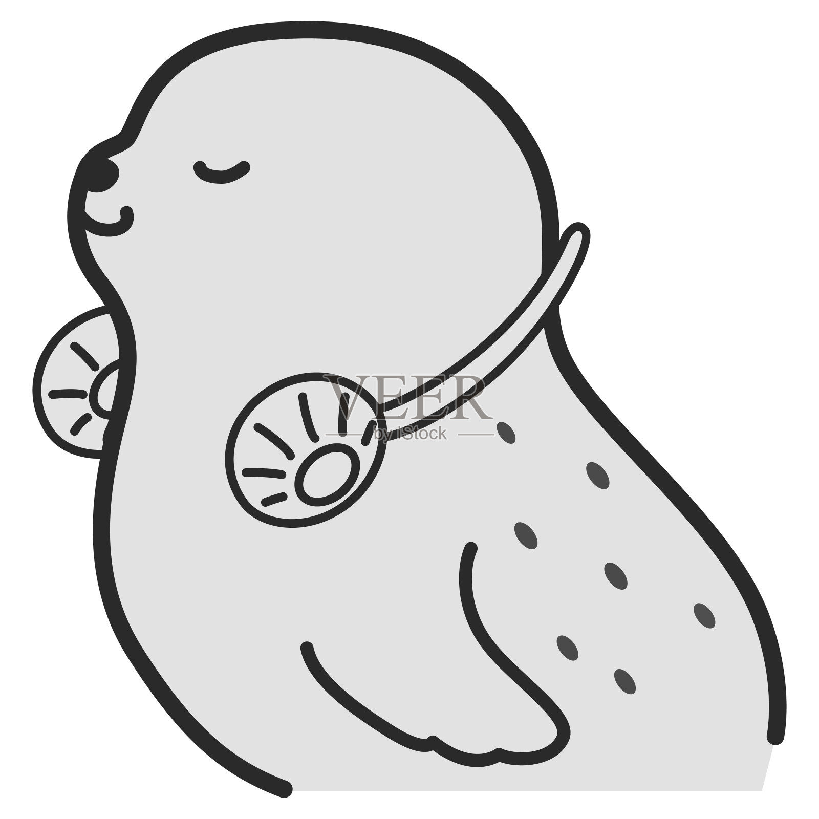 使用颈扇的海豹插图插画图片素材