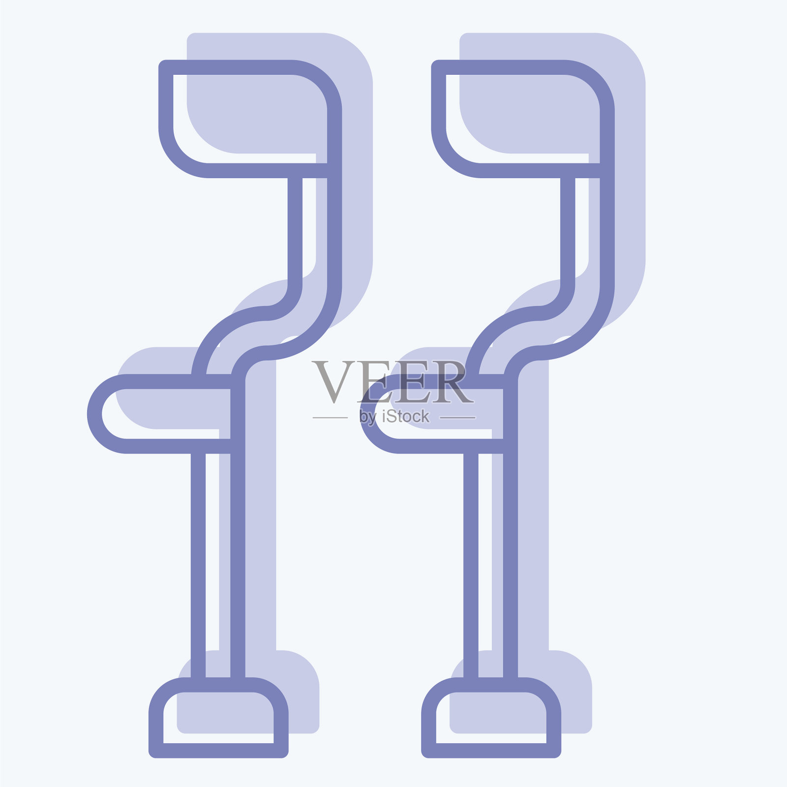 拐杖图标涉及骨科符号二插画图片素材