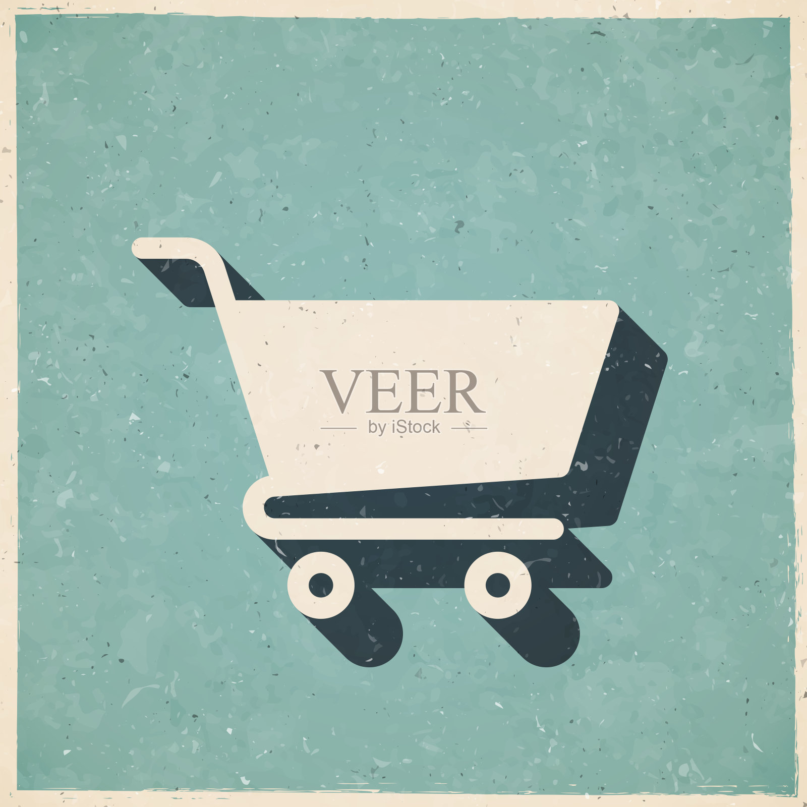 购物车。图标复古复古风格-旧纹理纸插画图片素材