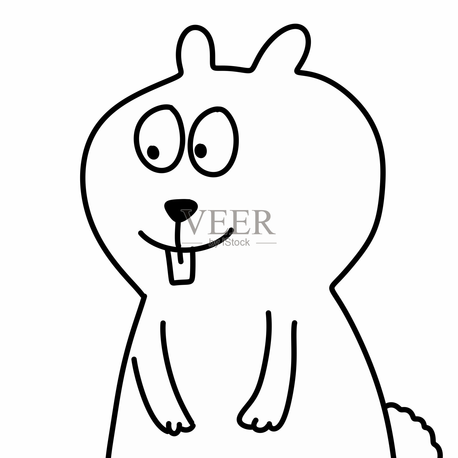 可爱的兔子卡通在白色的背景插画图片素材