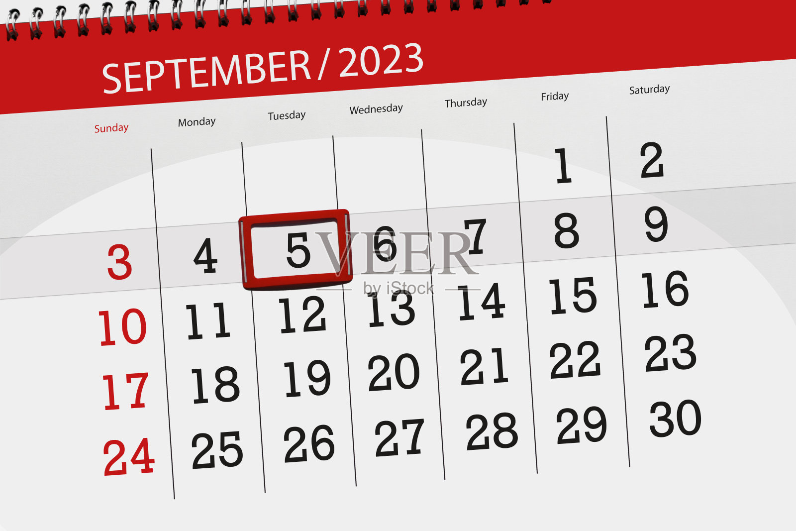 2023年日历,截止日期,日期,月份,页面,组织者,日期,9月,星期二,第5号插画图片素材