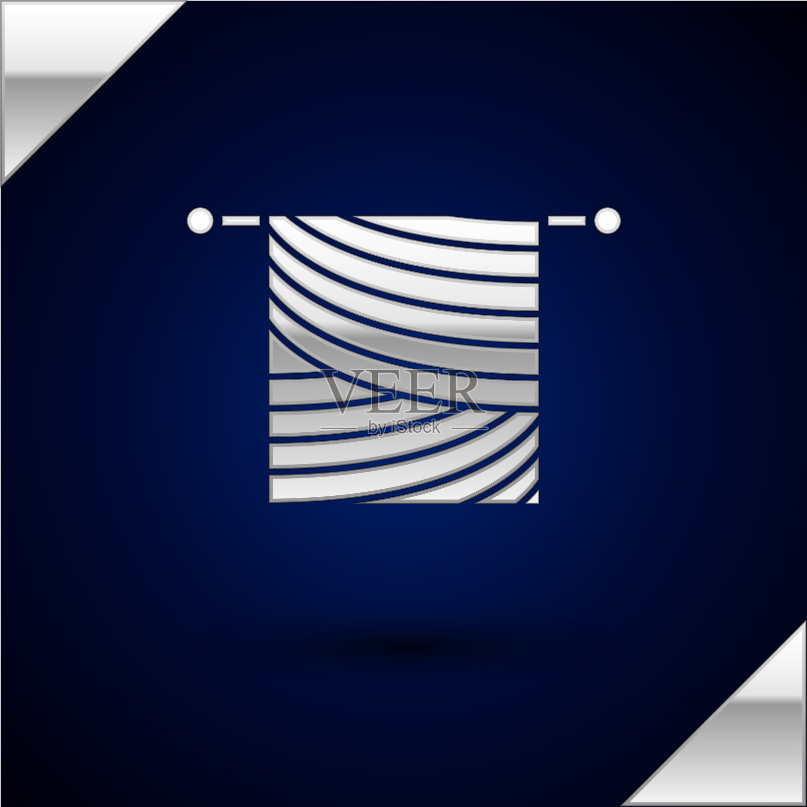 银色针织图标孤立在深蓝色插画图片素材