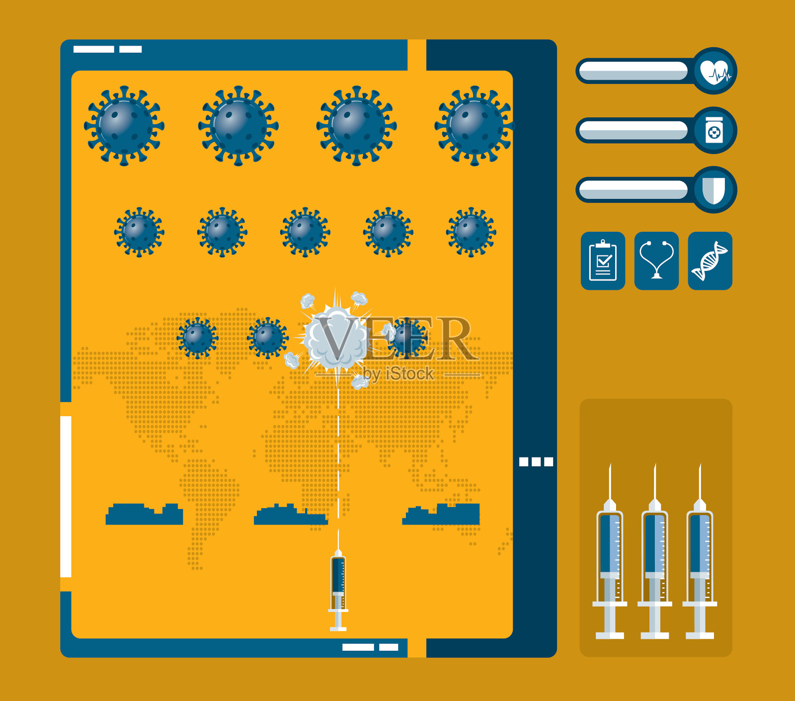 医疗注射-疫苗插画图片素材