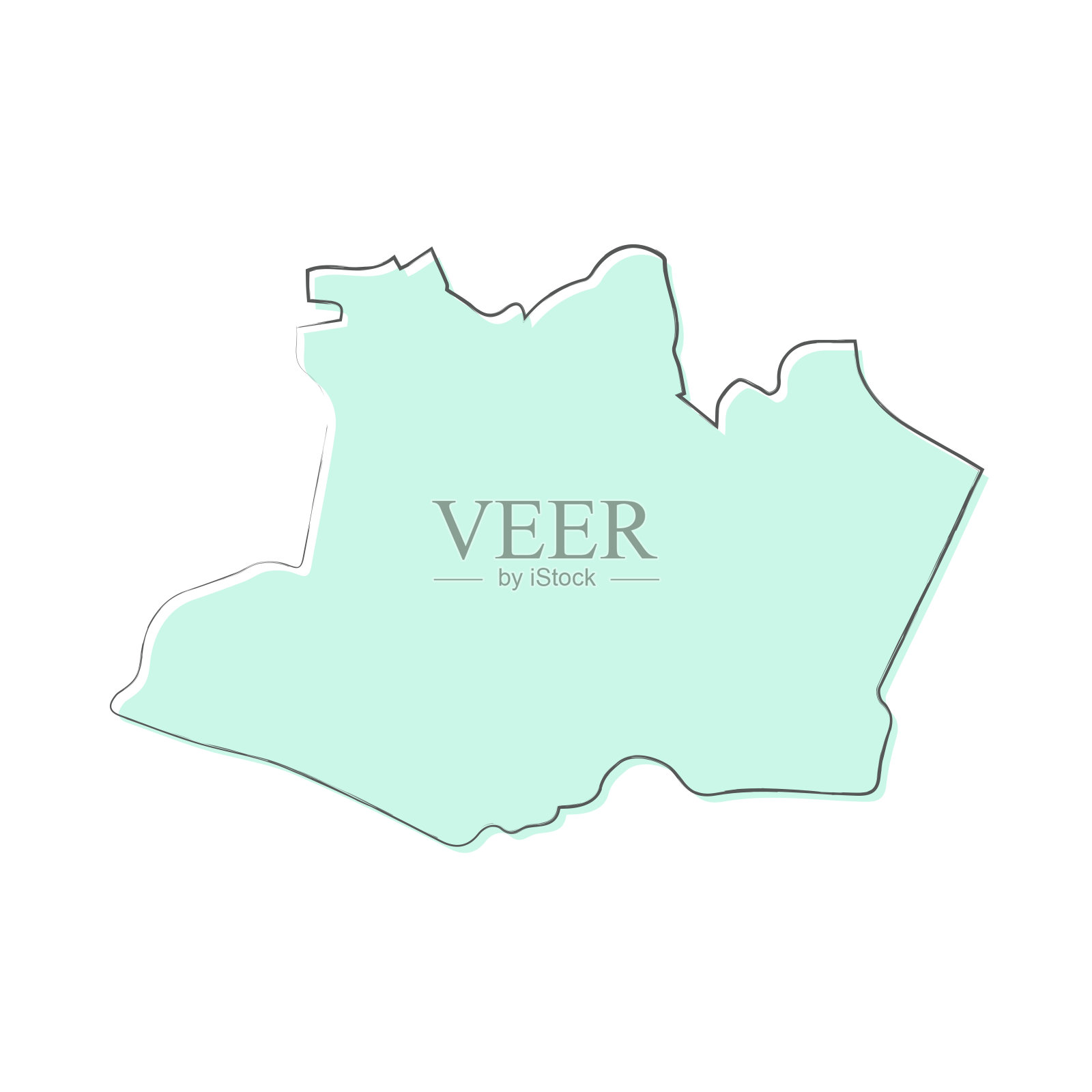 亚马逊地图手绘在白色的背景-时尚的设计插画图片素材