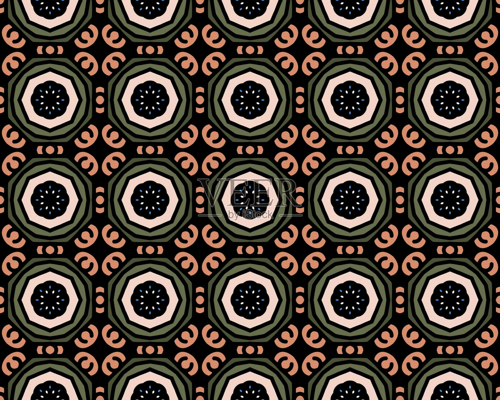 不同颜色的无缝瓷砖图案插画图片素材