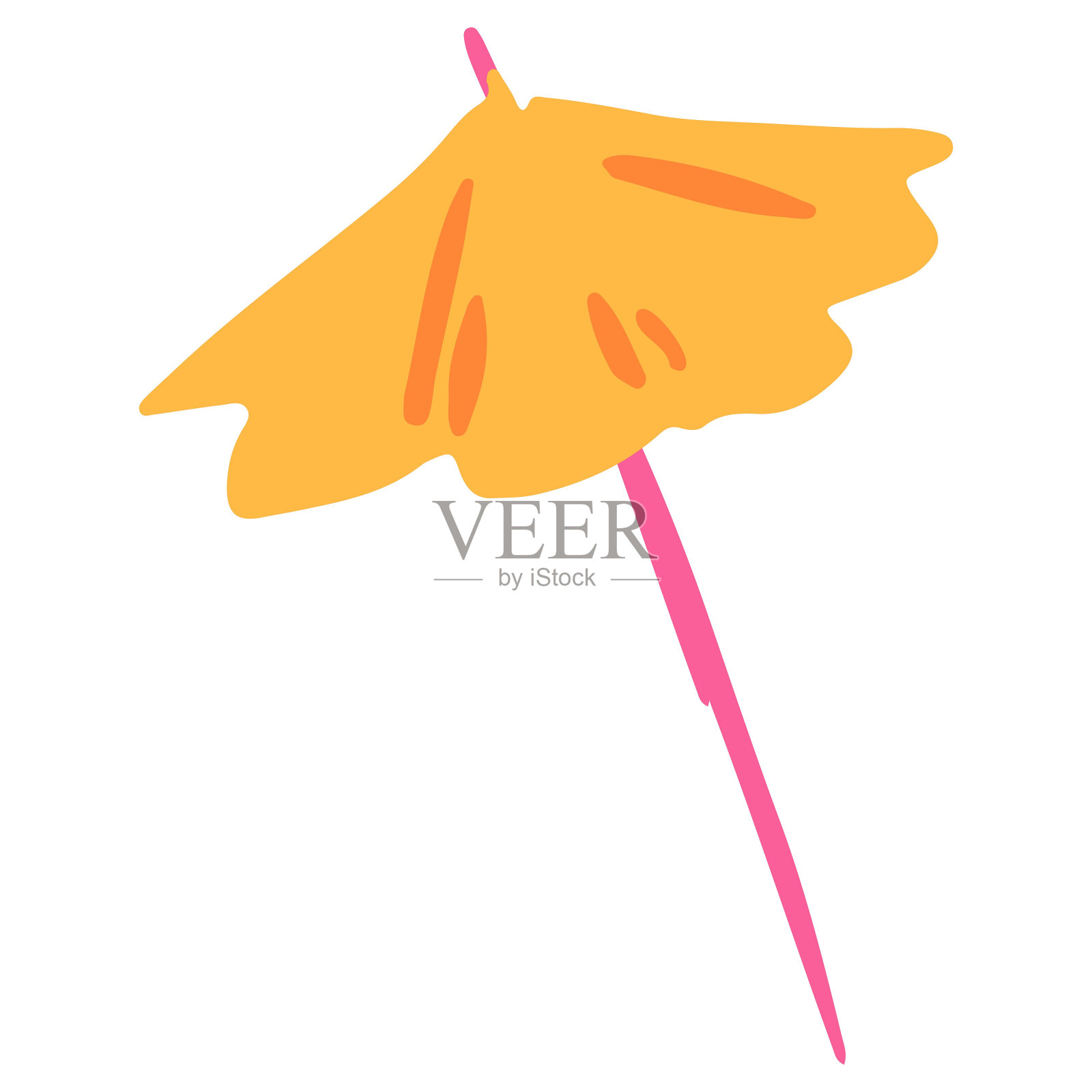 鸡尾酒伞手绘插画在有机风格插画图片素材