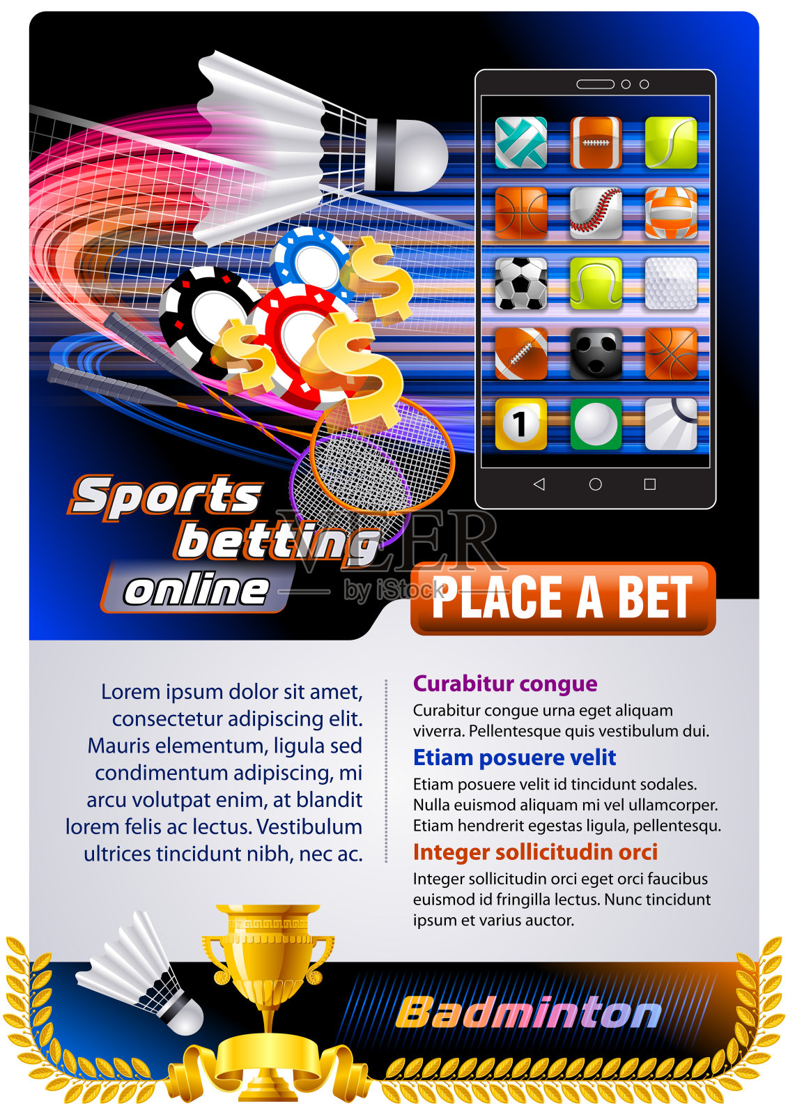 体育博彩羽毛球插画图片素材