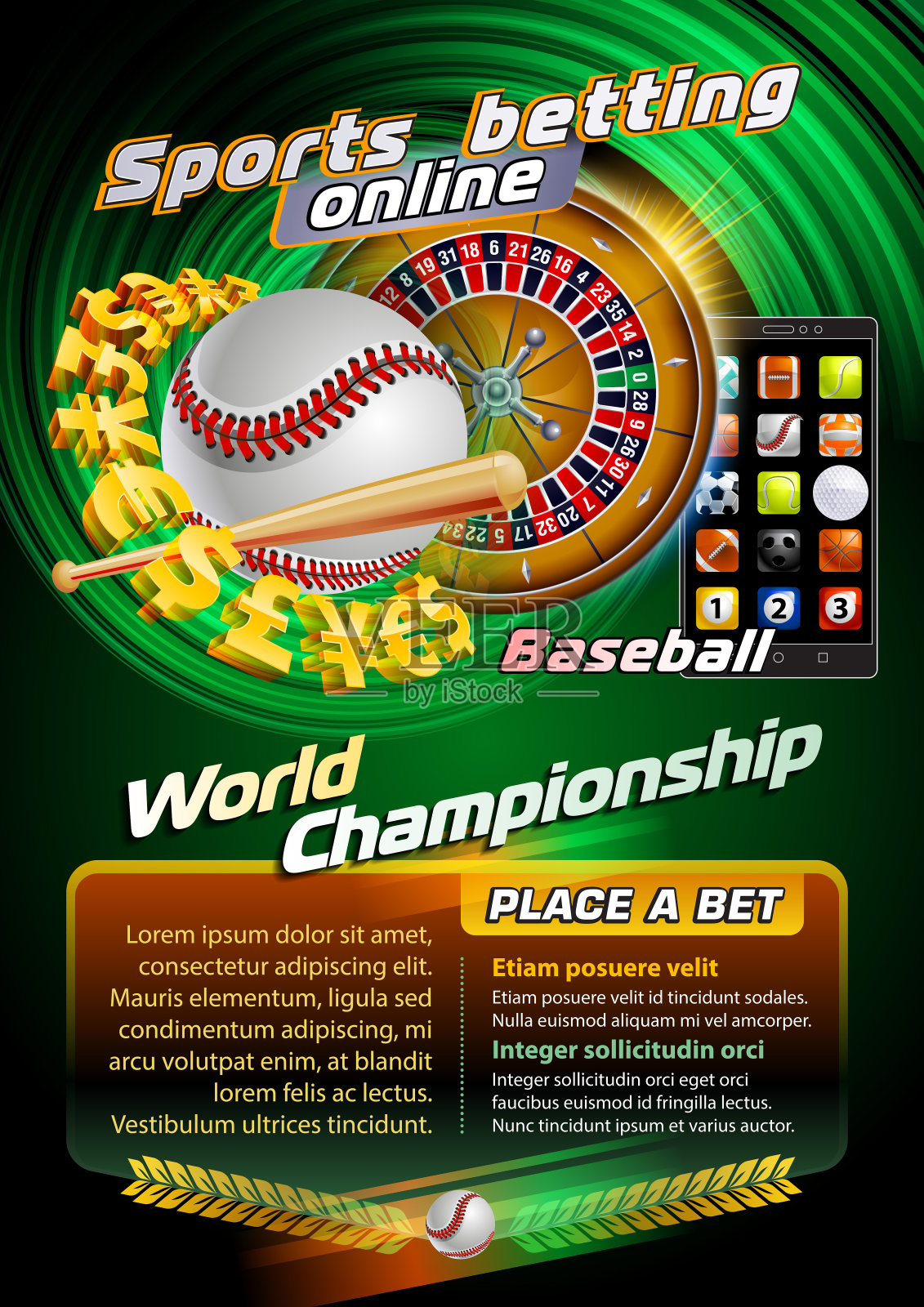 体育博彩棒球插画图片素材