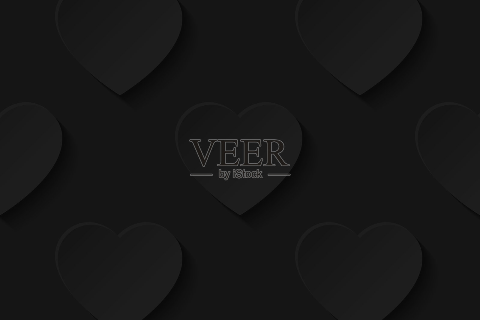 抽象黑色背景-心形图案插画图片素材