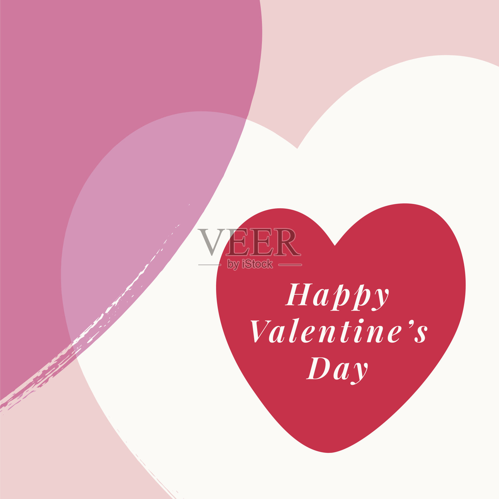 情人节贺卡与心。插画图片素材