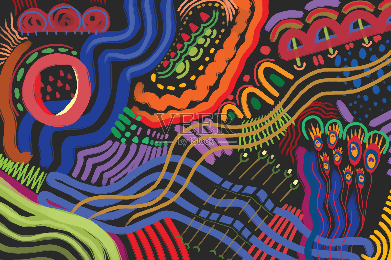 抽象线性艺术插画图片素材