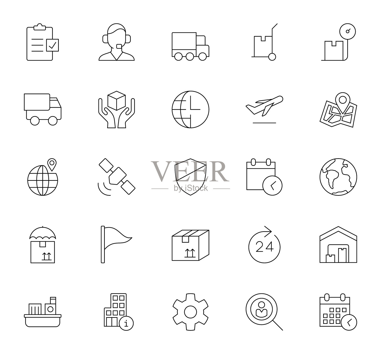 航运图标套装插画图片素材