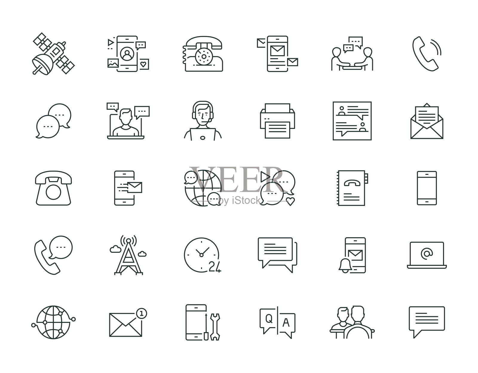 通讯细线图标系列插画图片素材