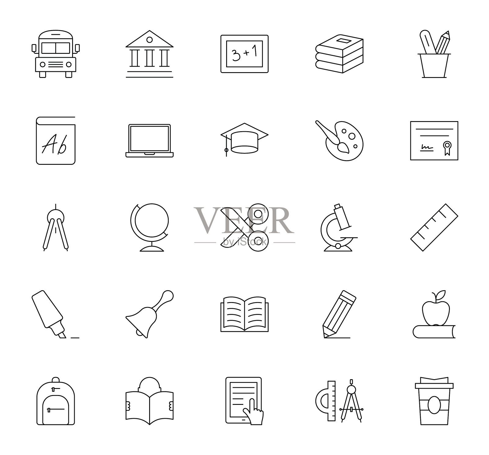 教育图标设置插画图片素材