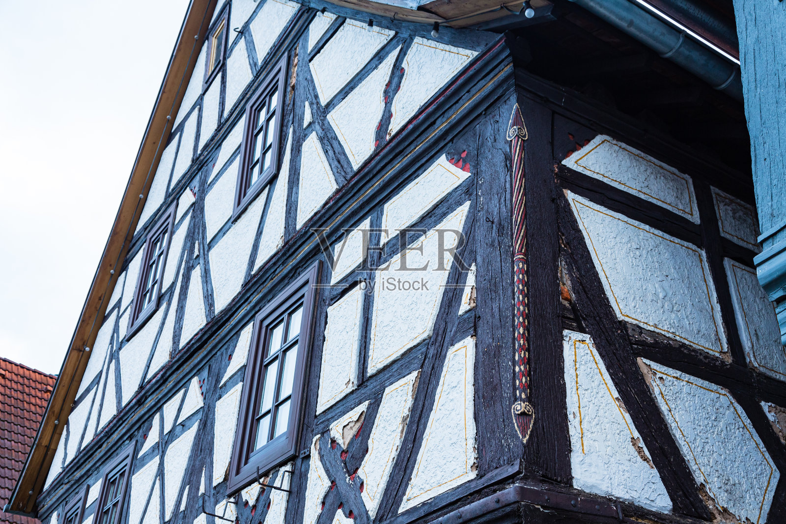 位于德国奥登瓦尔德Höchst的德国木屋照片摄影图片